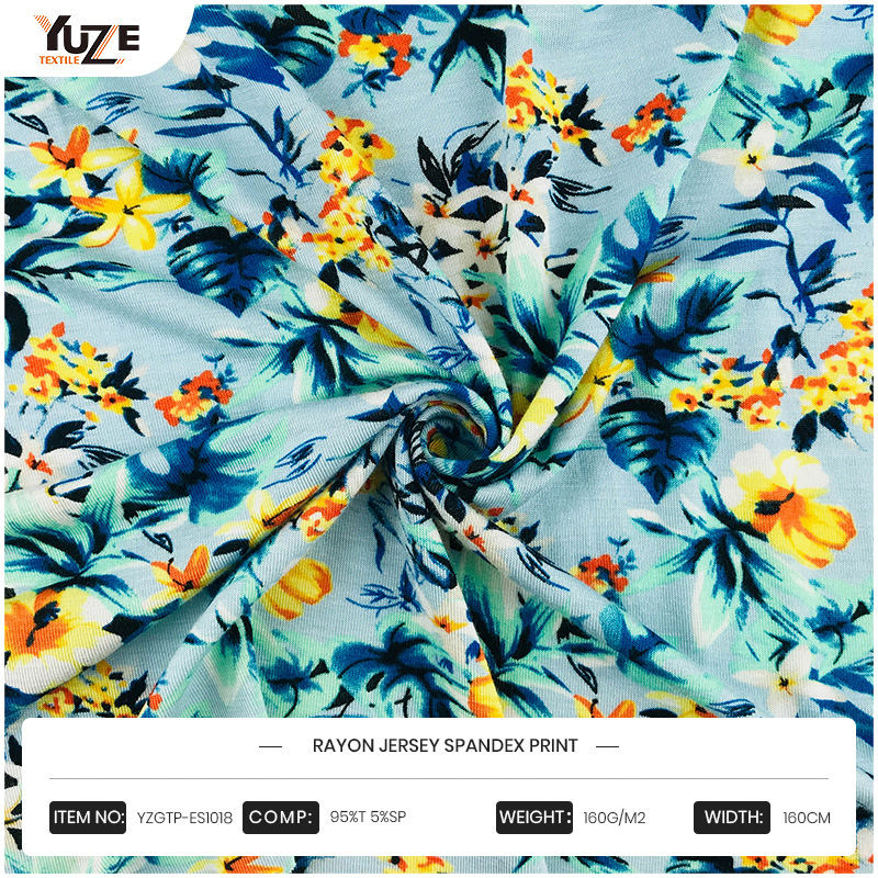 YZGTP-ES1018 রেয়ন জার্সি স্প্যানডেক্স প্রিন্ট