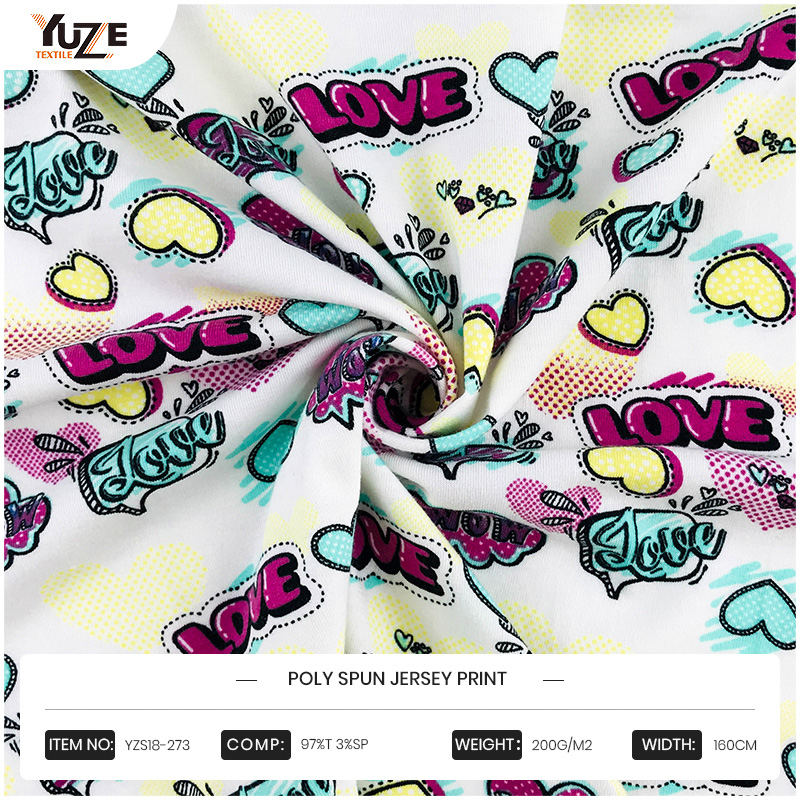 YZS18-273 পলি কাটা জার্সি প্রিন্ট