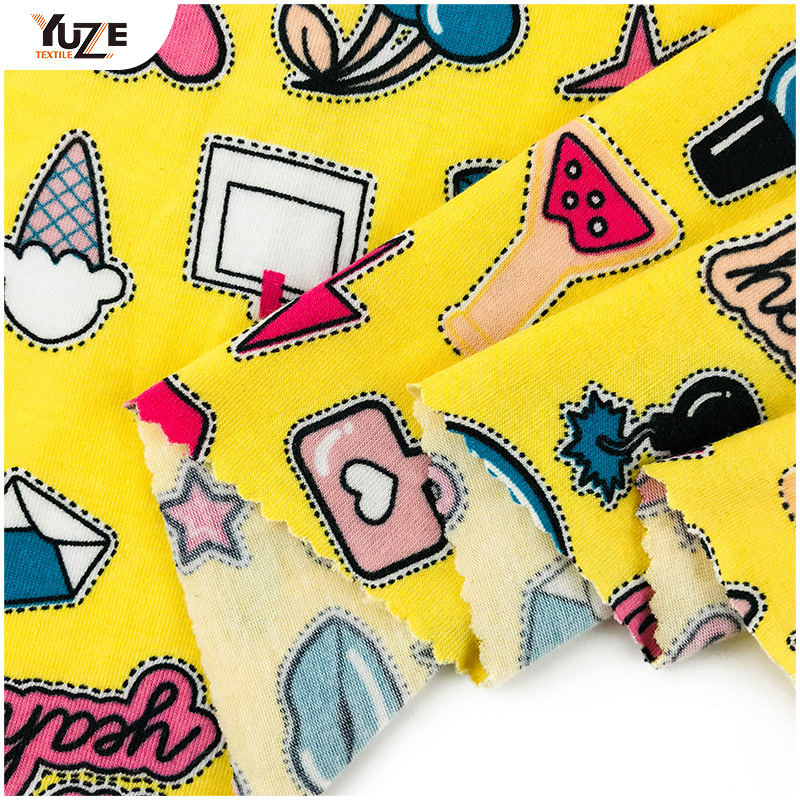 YZS18-278 পলি স্পান জার্সি স্প্যানডেক্স প্রিন্ট