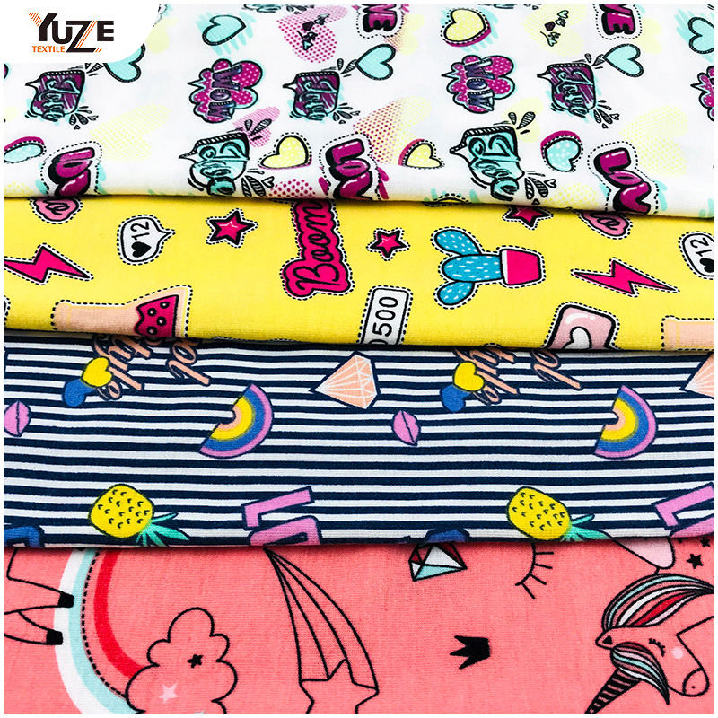 YZS18-278 পলি স্পান জার্সি স্প্যানডেক্স প্রিন্ট