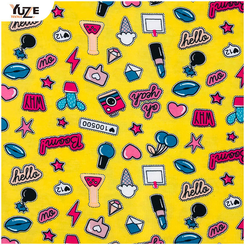 YZS18-278 পলি স্পান জার্সি স্প্যানডেক্স প্রিন্ট