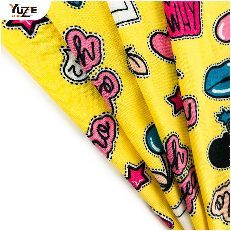 YZS18-278 পলি স্পান জার্সি স্প্যানডেক্স প্রিন্ট