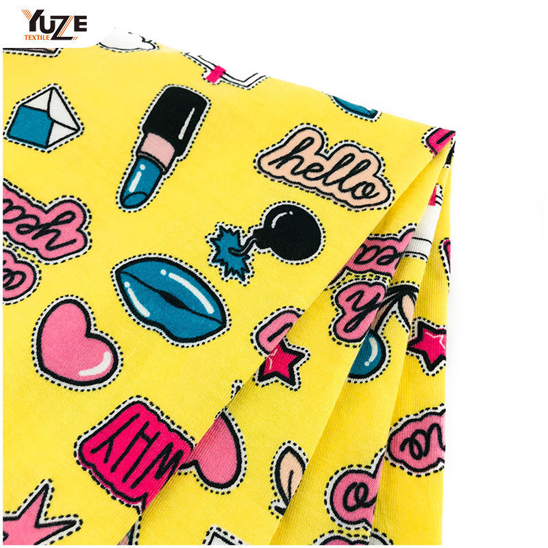 YZS18-278 পলি স্পান জার্সি স্প্যানডেক্স প্রিন্ট