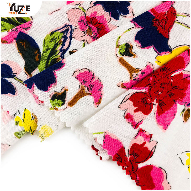 YZS18-455 পলি স্পান জার্সি স্প্যানডেক্স প্রিন্ট