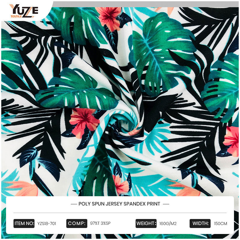 YZS18-701 পলি স্পান জার্সি স্প্যানডেক্স প্রিন্ট
