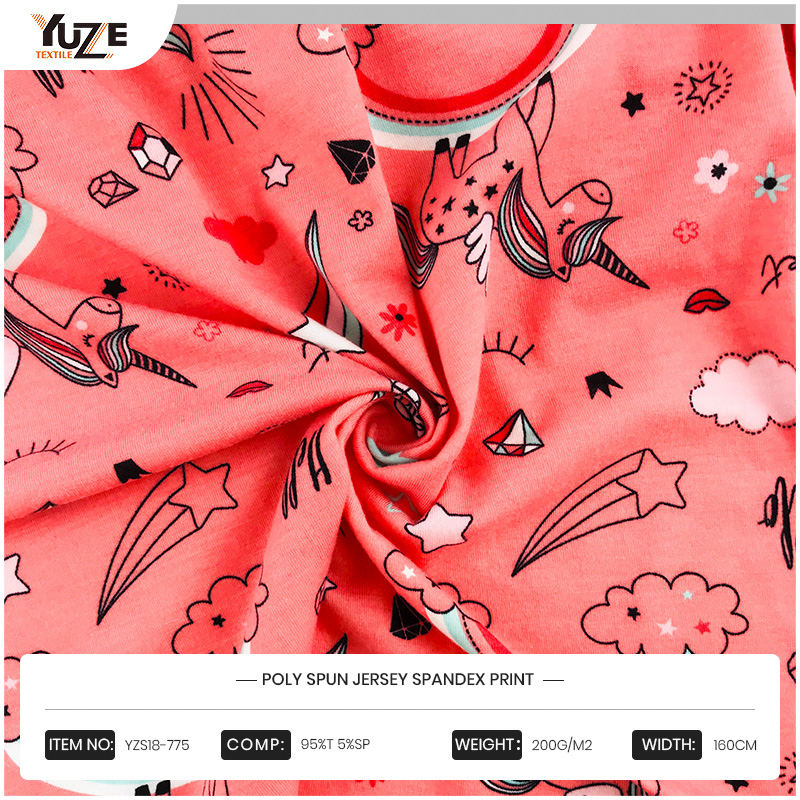 YZS18-775 পলি স্পান জার্সি স্প্যানডেক্স প্রিন্ট