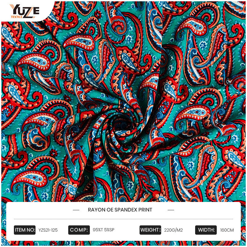 YZS21-125 রেয়ন ওই স্প্যানডেক্স প্রিন্ট