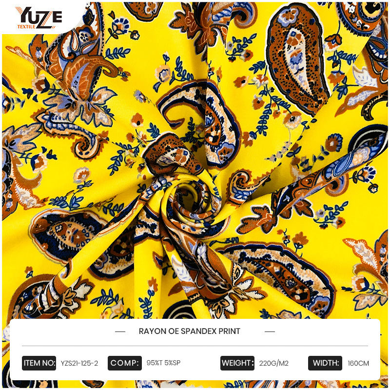 YZS21-125-2 রেয়ন ওই স্প্যানডেক্স প্রিন্ট