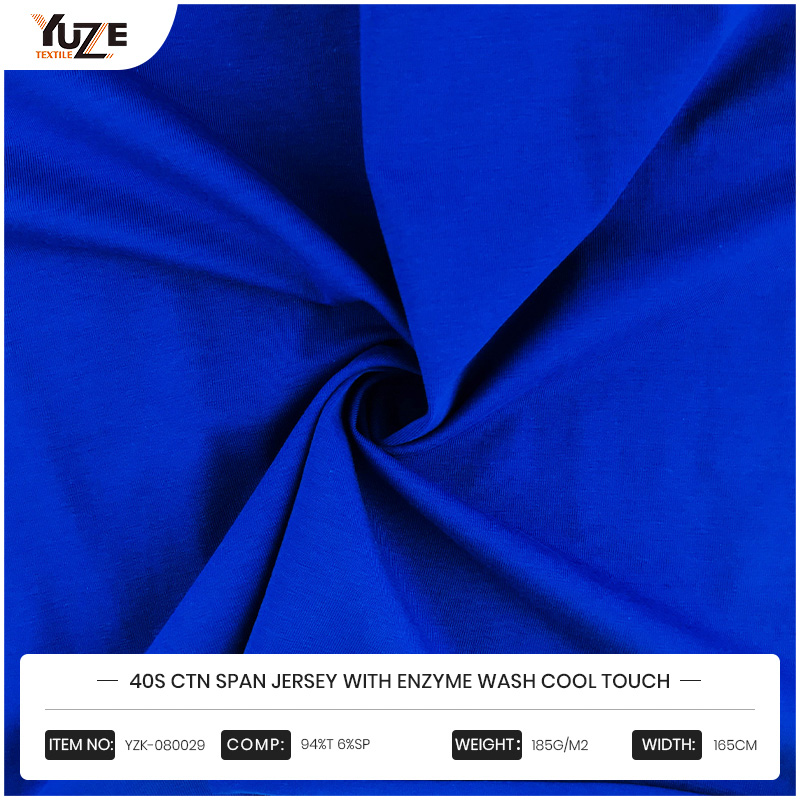 YZK-080029 40s সিটিএন স্প্যান জার্সি সহ এনজাইম ওয়াশ কুল টাচ