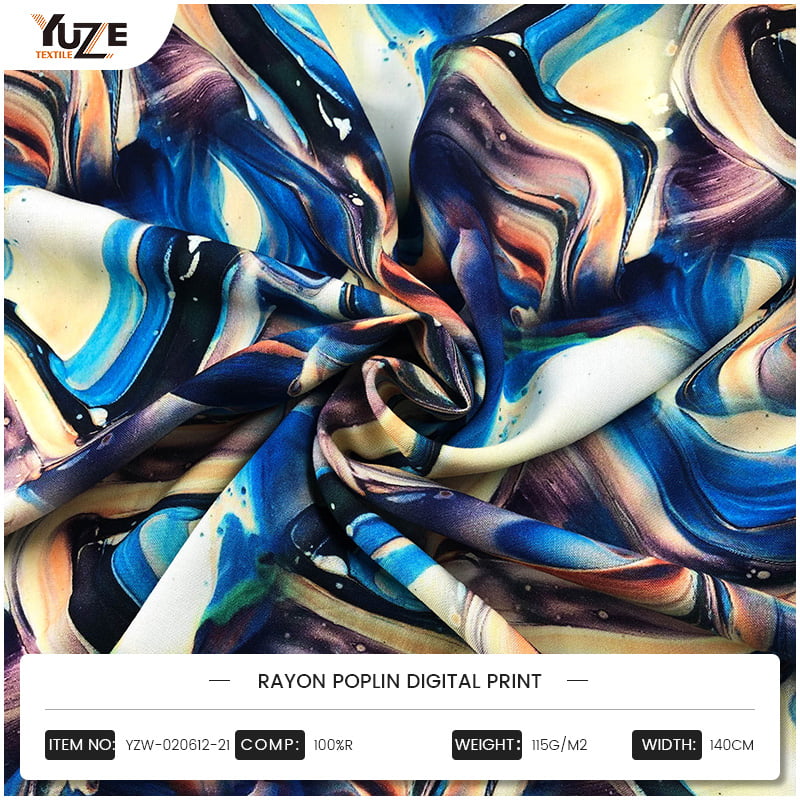 YZW-020612-21 রেয়ন পপলিন ডিজিটাল প্রিন্ট