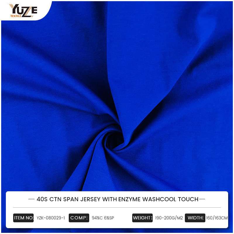 YZK-080029-1 40s সিটিএন স্প্যান জার্সি উইথেনজাইম ওয়াশকুল টাচ